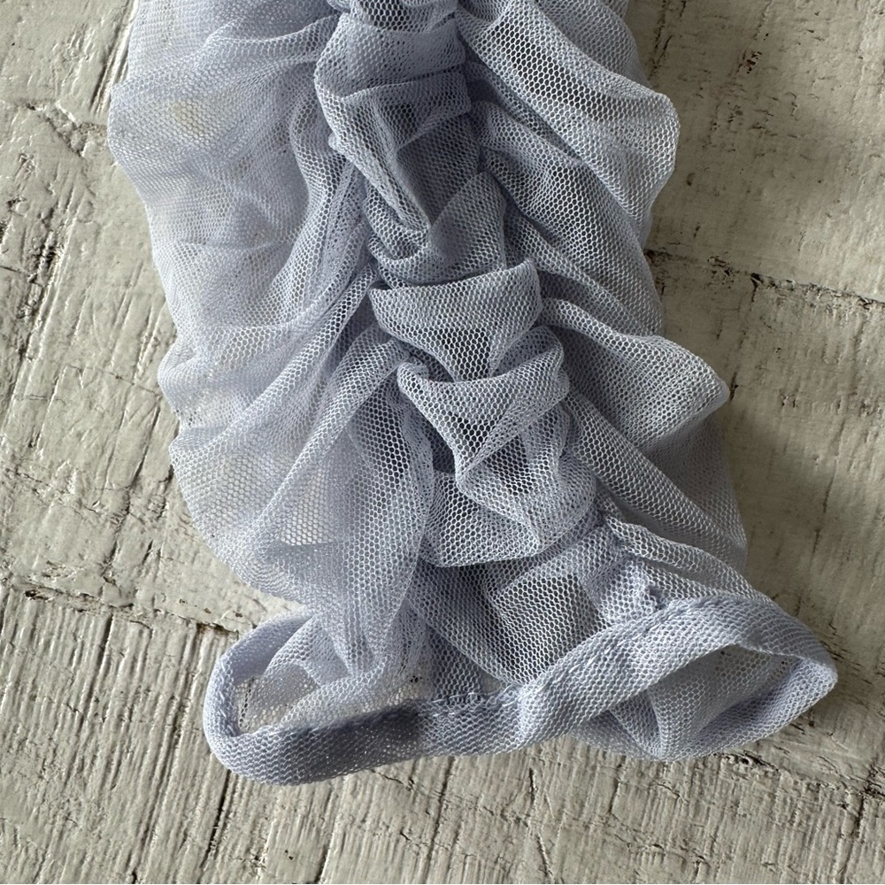 French Connection‎ Edrea Tulle Top NWT size 12 in Cosmic Sky Sheer Cropped - Picture 5 of 14